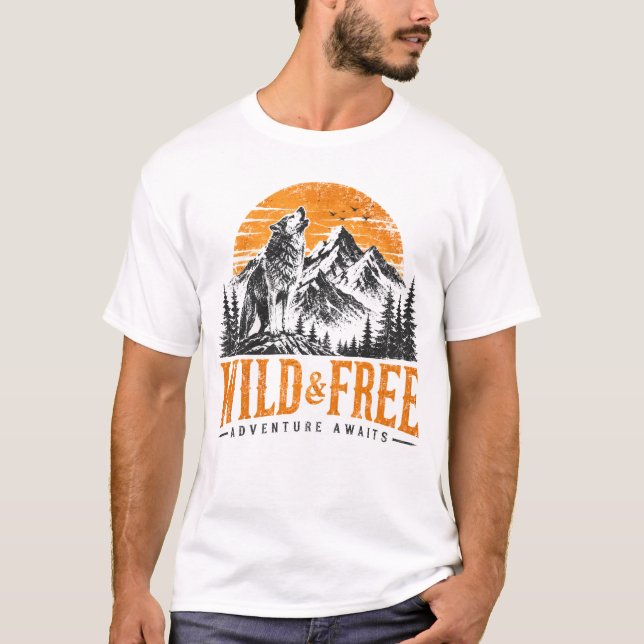 T-Shirt Aventure Wolf Mountain Parc National (Devant)