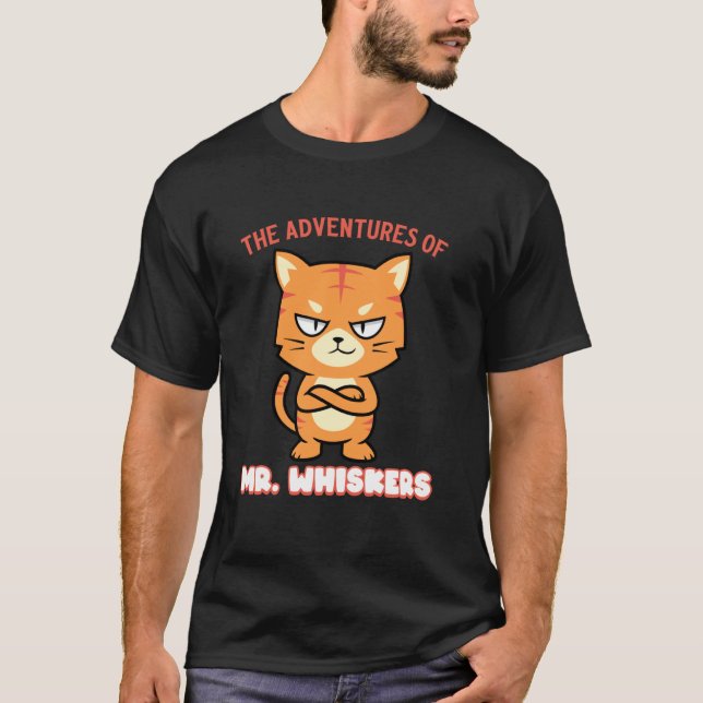 T-shirt Aventures de chat roux tabby de M. Whiskers Orange (Devant)