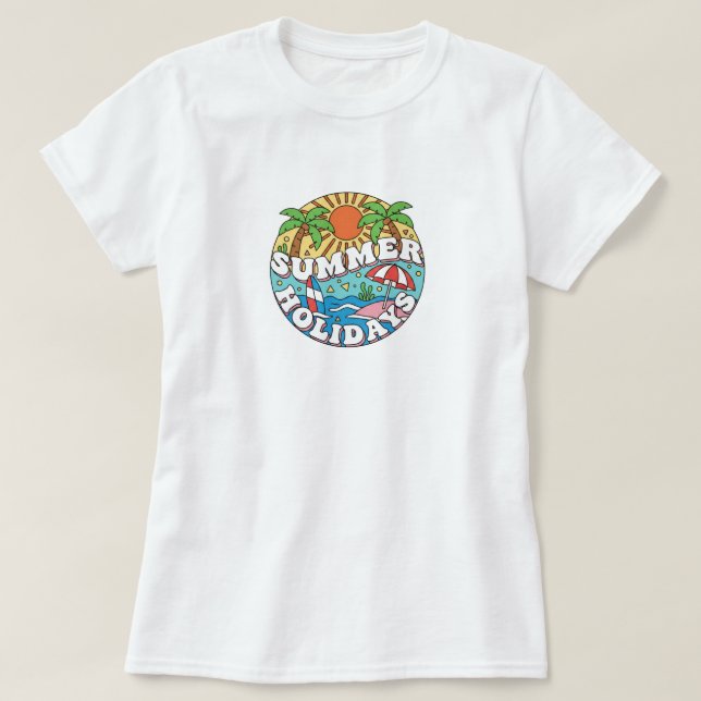 T-shirt Aventures de vacances, Vacances d'été (Design devant)