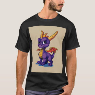 T-shirt Aventurier Dragon Violet Chibi | Mascotte Fantasti