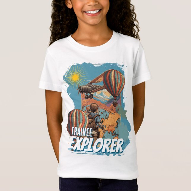T-Shirt Aventurière Exploratrice en Formation Fille (Devant)