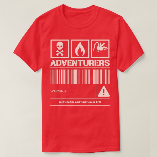 T-shirt Aventuriers Avertissement La division de la partie (Design devant)