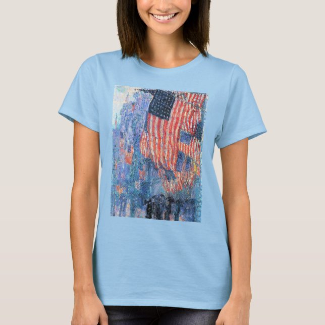 T-shirt Avenue dans la pluie par Frederick Childe Hassam (Devant)