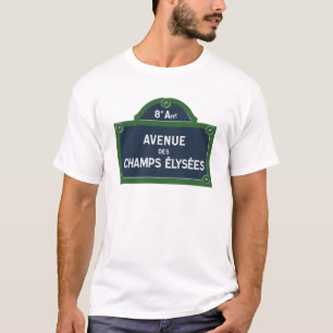 T-shirt Avenue des Champs Elysees street sign