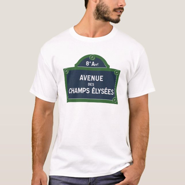 T-shirt Avenue des Champs Elysees street sign (Devant)