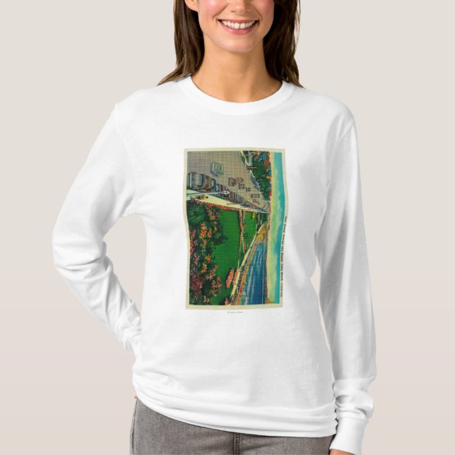 T-shirt Avenue d'océan et plage est de BeachLong, CA (Devant)