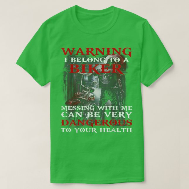 T-shirt avertir que je fais partie d'un message de biker a (Design devant)