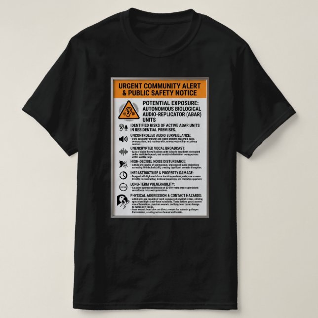 T-shirt Avertissement ABAR (Design devant)