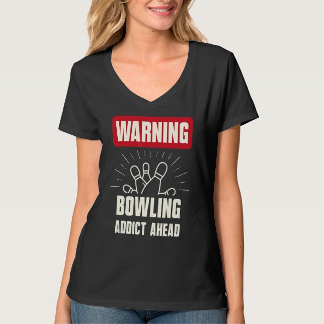 T-shirt Avertissement Addict Bowling devant l'équipe de Bo (Devant)