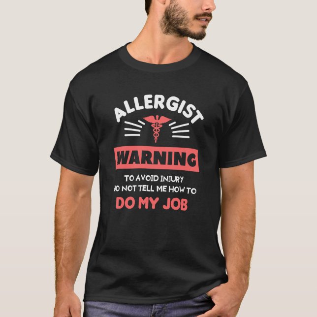 T-shirt Avertissement Allergétique Pour Éviter Une Blessur (Devant)