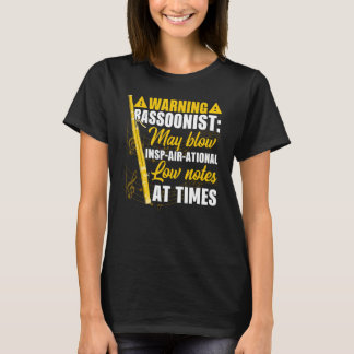 T-shirt Avertissement Basson Bassoniste Souffler Insp air