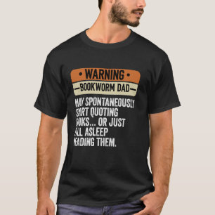 T-shirt Avertissement BookWorm Papa - Blague de Papa Vinta