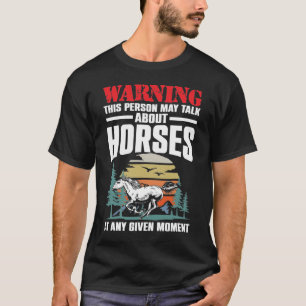 T-shirt Avertissement Cette Personne Peut Parler De Chevau