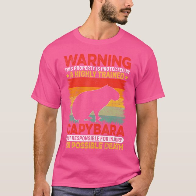 T-shirt Avertissement Cette Propriété Est Protégée Capybar (Devant)