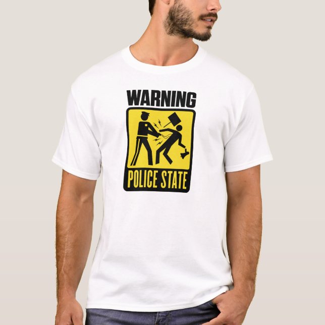 T-shirt Avertissement : Chemise d'état policier (Devant)