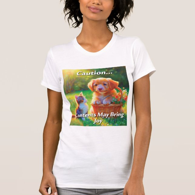 T-shirt Avertissement...Contenu Peut Entraîner Joie (Devant)