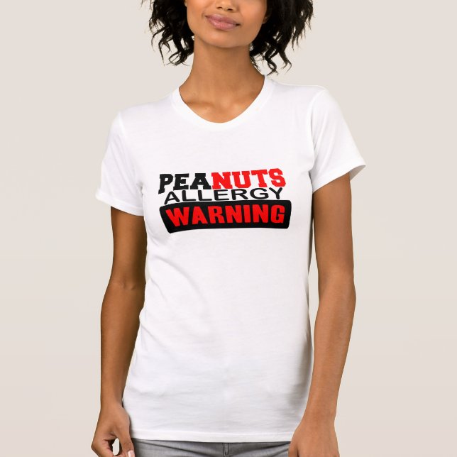 T-shirt Avertissement d'allergie aux arachides (Devant)
