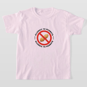 T-shirt Avertissement d'allergie aux arachides alerte alim