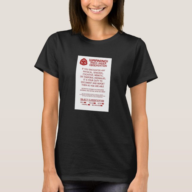 T-shirt Avertissement de classe d'objet Scp Foundation (Devant)