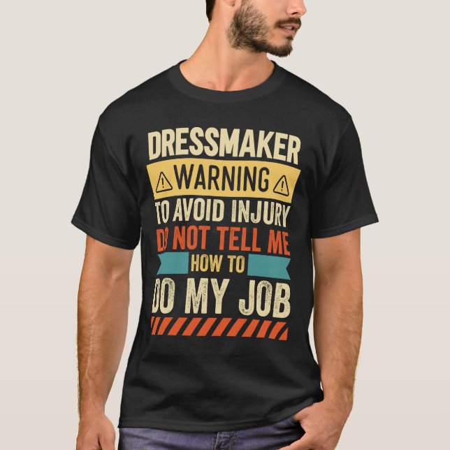 T-shirt Avertissement de couturière (Devant)
