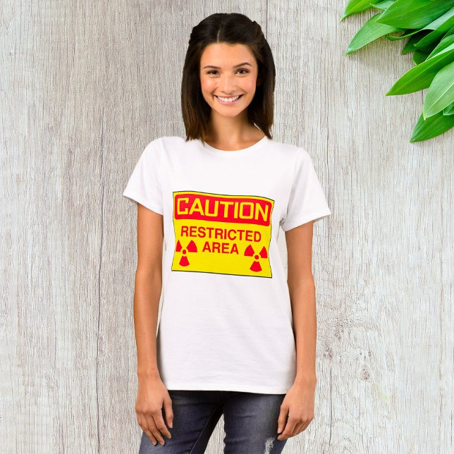 T-shirt Avertissement de danger de rayonnement dans les zo (Créateur téléchargé)