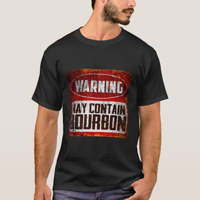 T-shirt Avertissement De Devis Peut Contenir Une Boisson D (Devant)