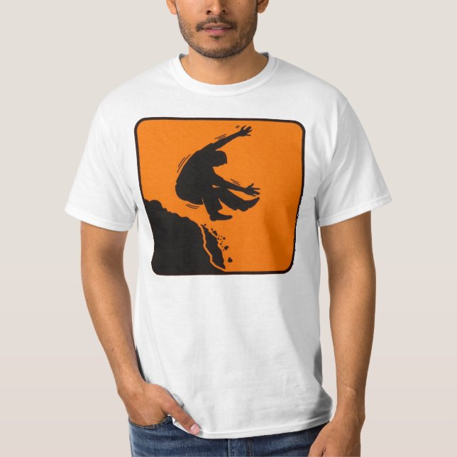 T-shirt Avertissement de falaise - risque de randonnée (Devant)