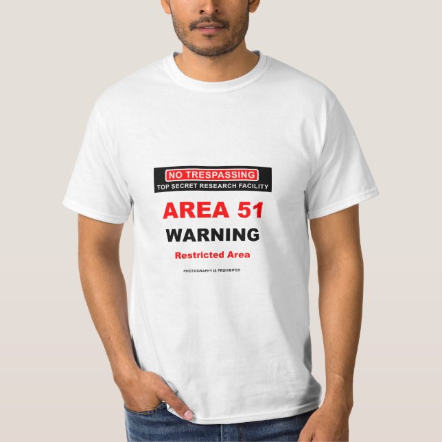 T-shirt Avertissement de la zone 51 (Devant)