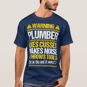 T-shirt Avertissement de plomberie de plomberie cadeau pré