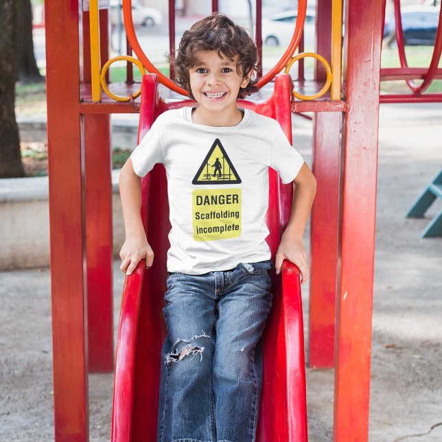 T-shirt Avertissement de site incomplet de l'échafaudage d (Créateur téléchargé)