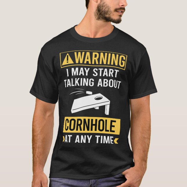 T-shirt Avertissement Drôle Cornhole (Devant)