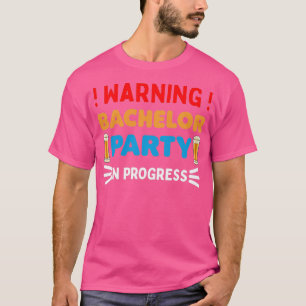 T-shirt Avertissement Enterrement de Vie de Garçon en Cour