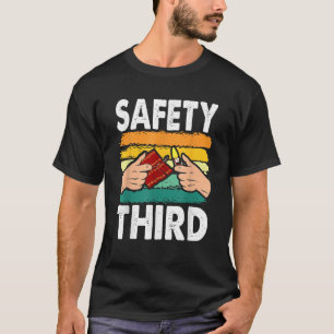 T-shirt Avertissement Feu d'artifice 4 juillet sécurité