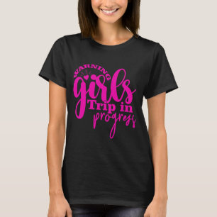 T-shirt Avertissement Filles en Voyage en Cours