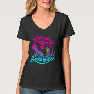 T-shirt Avertissement Filles Voyage En Cours 2025 Week-end