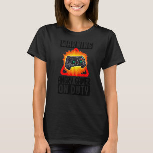 T-shirt Avertissement Gamer En Colère Sur Les Femmes En De