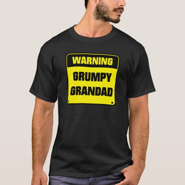 T-shirt Avertissement Grumpy Grand Panneau Papa Grand (Devant)
