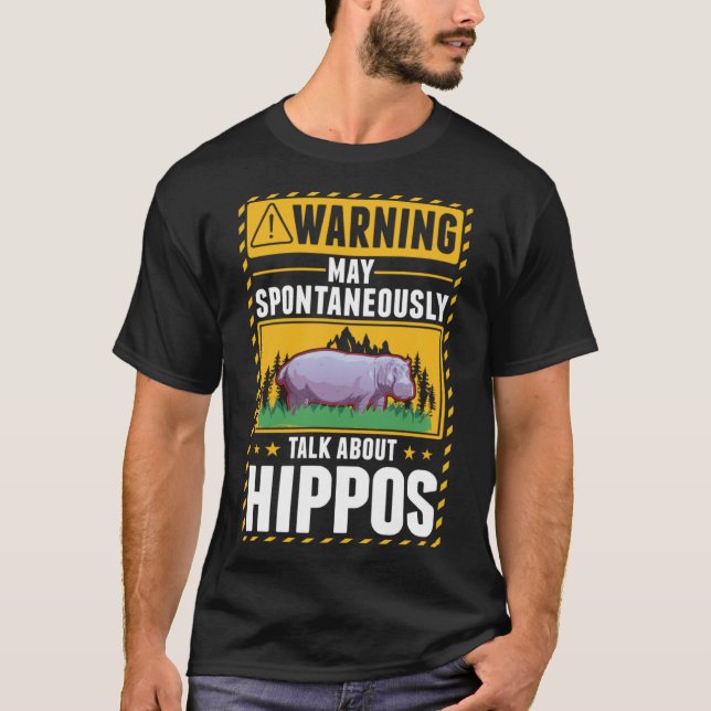 T-shirt Avertissement Hippo Hippopotamus 2 (Devant)