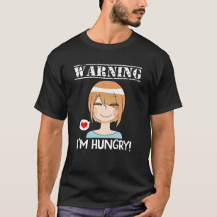 T-shirt Avertissement J'ai faim Kawaii Anime Merch Japonai