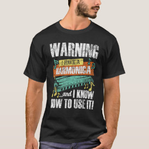 T-shirt Avertissement J'Ai Une Harmonica - Harmoniciste Fr