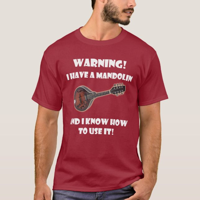 T-shirt Avertissement ! J'ai une mandoline (Devant)