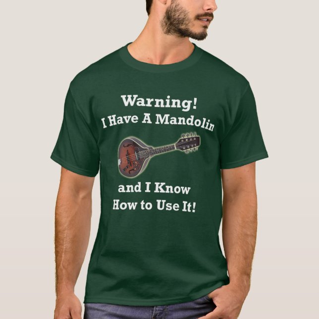 T-shirt Avertissement ! J'ai une mandoline (Devant)