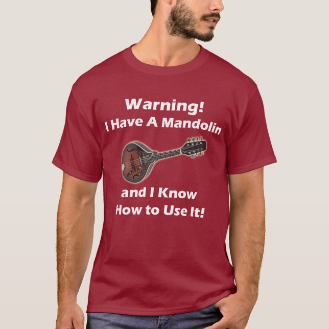 T-shirt Avertissement ! J'ai une mandoline (Devant)