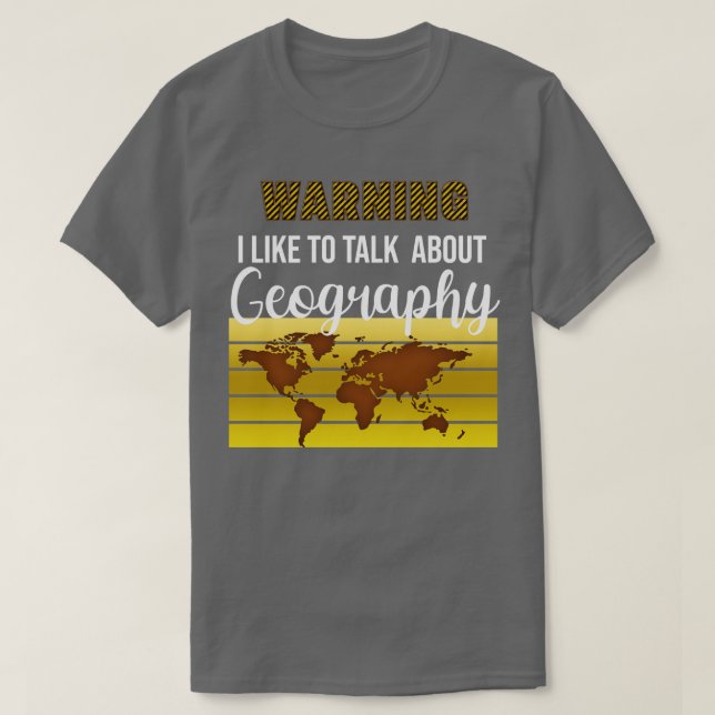 T-shirt Avertissement J'aime parler de Geography Teacher S (Design devant)