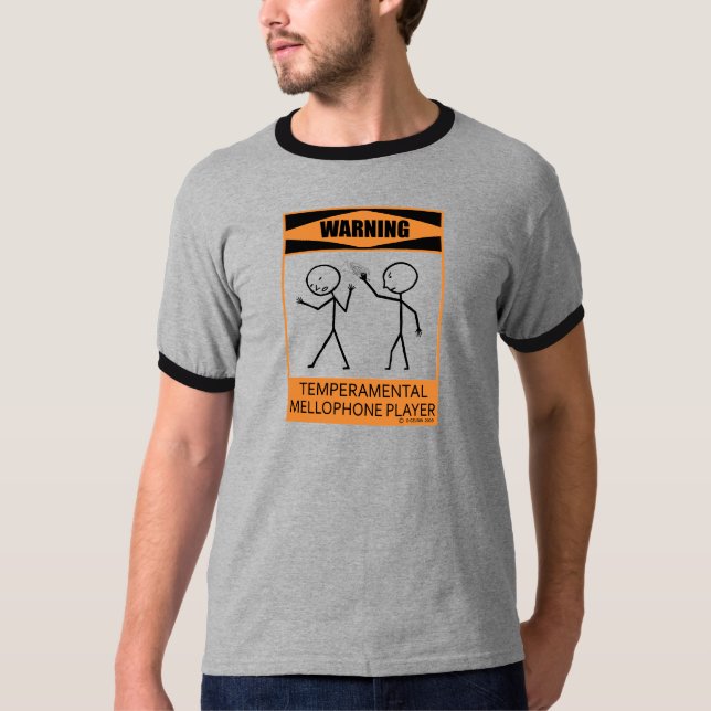 T-shirt Avertissement Lecteur de microphone Temperamental (Devant)