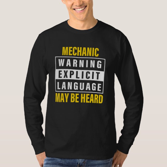 T-shirt Avertissement Mécanique Langage Explicite Peut Êtr (Devant)