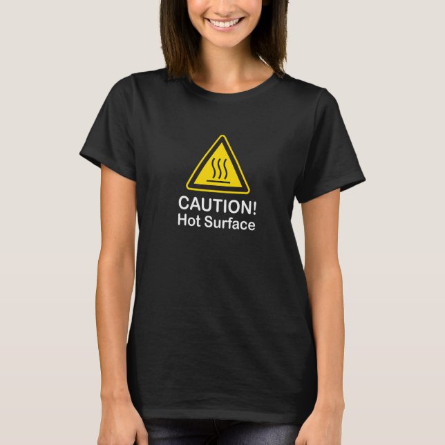 T-shirt Avertissement Motif de surface chaude (Devant)