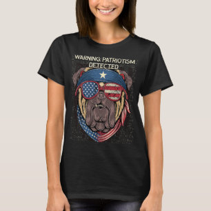 T-shirt Avertissement Patriotisme détecté indépendance amé