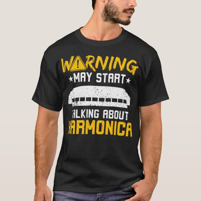 T-shirt Avertissement Peut Commencer à Parler De (Devant)