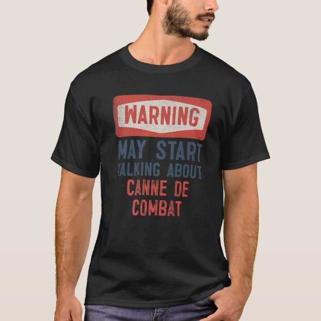 T-shirt Avertissement Peut Commencer À Parler De Canne De  (Devant)